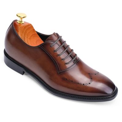 Oxfords Wingtip de Cuero de Vacuno +7 cm