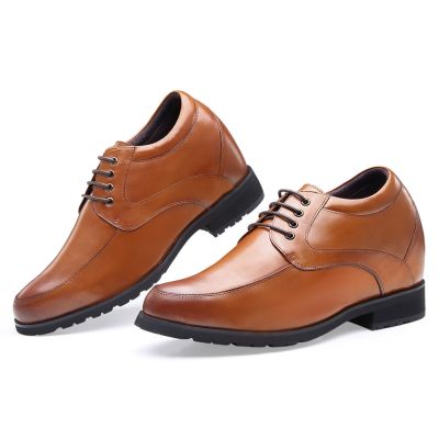 Zapatos Con Alzas - Zapatos de vestir marrones para hombres Zapatos que te hacen alto - 12 CM más alto