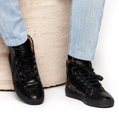 Zapatillas ser mas alto negras - Deportivas de tacón oculto que aumentan la altura - 8 CM Más Alto