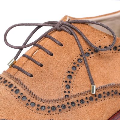 zapatos alzas hombre - zapatos para parecer mas alto - gamuza marrón por encargo wingtip brogue oxfords 7 CM
