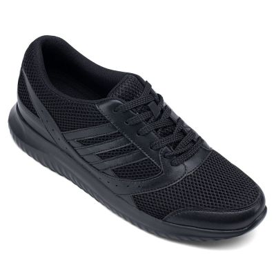 CMR CHAMARIPA Zapatillas con alzas , microfibra negra, 7 cm