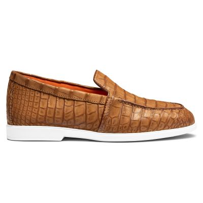 CMR CHAMARIPA zapatos con alzas, mocasines de piel de cocodrilo color marrón que añaden 5 cm