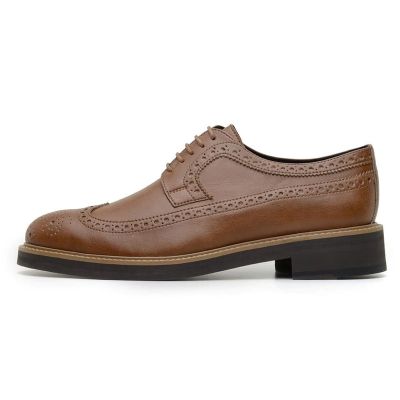 Zapatos de vestir veganos con plataforma y aumento de altura para hombre, color marrón, 7 cm (2,76 pulgadas)
