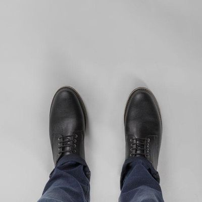 Zapato Derby vegano para hombre - Zapatos de vestir veganos negros con aumento de altura de 6 cm / 2,36 pulgadas