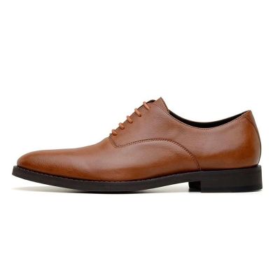Zapatos Derby veganos con alzas - Zapatos de vestir veganos marrones con alzas de 6 cm/2,36 pulgadas