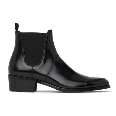 Botas Chelsea veganas - Botas altas veganas negras para hombre de 7 cm/2,76 pulgadas