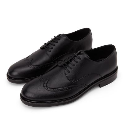 Zapatos Oxford veganos negros - Zapatos de vestir veganos con aumento de altura para hombres 6 cm / 2,36 pulgadas