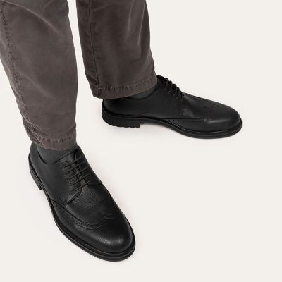 Zapatos Oxford veganos negros - Zapatos de vestir veganos con aumento de altura para hombres 6 cm / 2,36 pulgadas