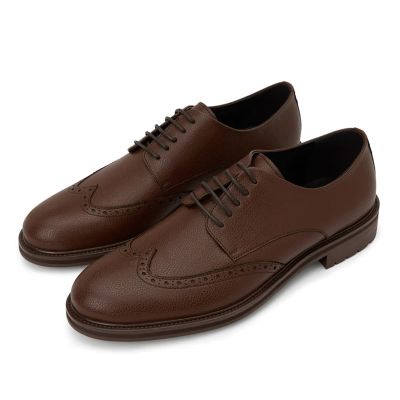 Zapatos Oxford veganos marrones - Zapatos de vestir veganos con aumento de altura para hombres 6 cm / 2,36 pulgadas