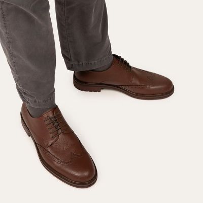 Zapatos Oxford veganos marrones - Zapatos de vestir veganos con aumento de altura para hombres 6 cm / 2,36 pulgadas
