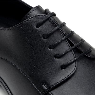 Zapatos de vestir veganos de tacón alto para hombre - Zapatos Oxford veganos negros para hombre 6 cm/2,36 pulgadas