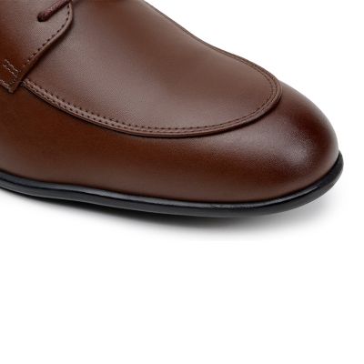 Zapatos de vestir veganos de tacón alto para hombre - Zapatos Oxford veganos marrones para hombre 6 cm / 2,36 pulgadas