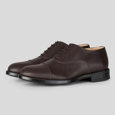 Zapatos veganos para parecer más alto: zapatos Oxford con alzas clásicos de punta de casquillo para hombre, color marrón, 7 cm/2,76 pulgadas