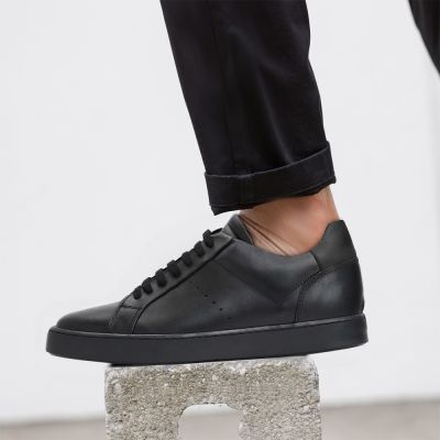 CMR CHAMARIPA Zapatillas Con Elevación Para Hombre | Zapatillas Casual Negras De Shell Cordovan 6 CM