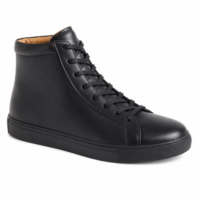 CMR CHAMARIPA Zapatos Para Hombre Con Altura | Zapatillas Casual Negras De Shell Cordovan De Caña Alta 6 CM
