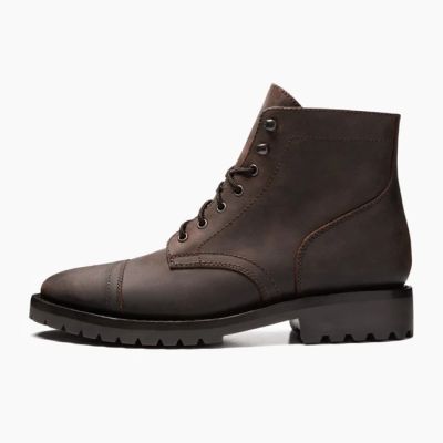 zapatos con alzas hombre - Botas de hombre marrones personalizadas de lujo hechas a mano 7CM
