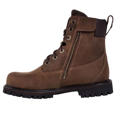 botas moto para ganar altura - Botas de moto hombre artesanales marrones premium 7cm