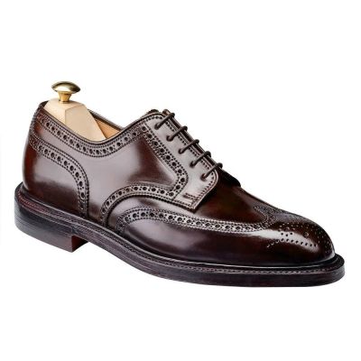 Calzado con alzas - Zapatos derby brogue con cordones de piel de color burdeos para hombre 7cm