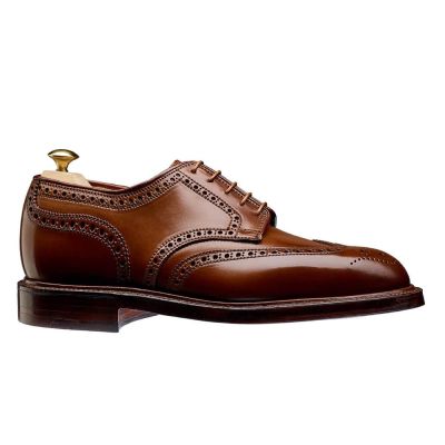 zapatos de vestir hombre altos - zapatos derby brogue cuero cordobés de concha marrón para Hombre 7CM