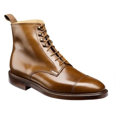 botas con alzas hombre - botas derby de cordobán de concha marrón amarillo 7CM