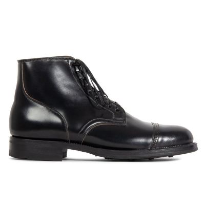 botas con alzas hombre - botas brogue de cordobán con concha negra 7 CM