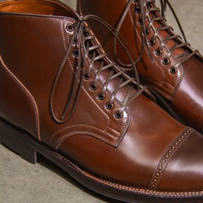 Botas con alzas - Botas brogue de cordobán con concha marrón para hombre 7CM