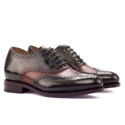 Zapatos con Alzas de Vestir para Hombre – Oxford Bicolor con Punta de Ala 7cm