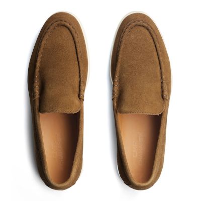 Calzado para aumentar estatura hombre 6 cm – Mocasines de ante marrón claro