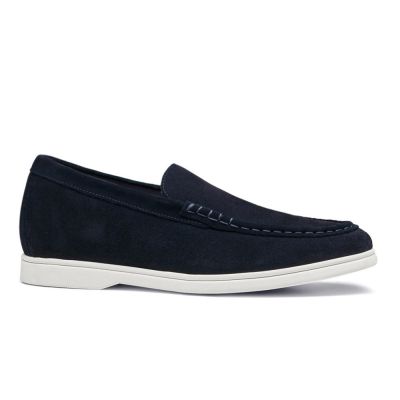 Calzado para aumentar estatura hombre 6 cm – Mocasines de ante azul marino