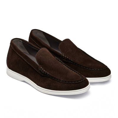 Calzado para aumentar estatura hombre 6 cm – Mocasines de ante color chocolate