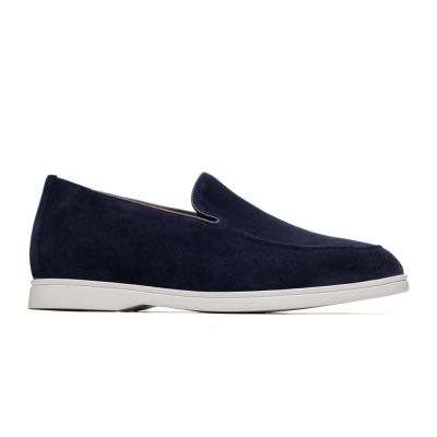 Calzado para aumentar estatura hombre 6 cm – Mocasines casuales de ante azul marino
