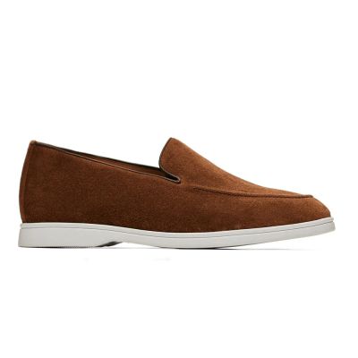 Calzado para aumentar estatura hombre 6 cm – Mocasines versátiles de ante marrón