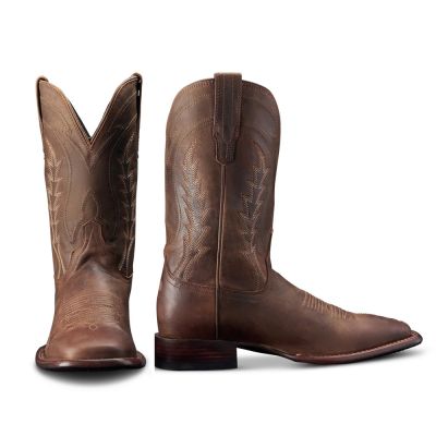 CMR CHAMARIPA Botas vaqueras para hombre con alzas | Botas estilo western de cuero color café con tacón de 7 cm