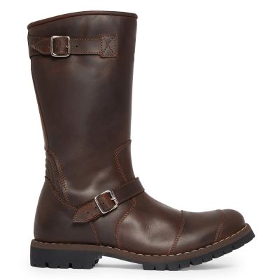 CMR CHAMARIPA Botas para Hombres Altos | Botas de Moto de Cuero Marrón Oscuro 7 CM