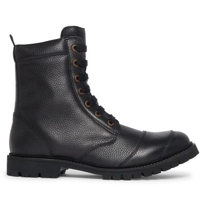 CMR CHAMARIPA Zapatos de Elevación para Hombre | Botas de Moto de Cuero Negro 7 CM