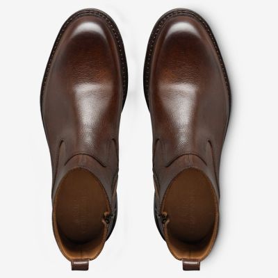 CMR CHAMARIPA Botas para Hombres Altos | Botas de Cuero Marrón con Cremallera 7 CM
