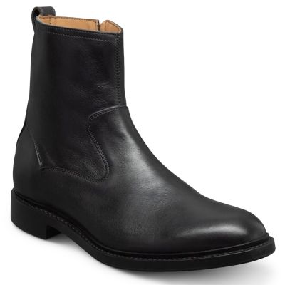 CMR CHAMARIPA Zapatos con Alzas para Hombre | Botas de Cuero Negro con Cremallera 7 CM