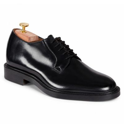 Zapatos de Vestir con Alzas para Hombre CMR CHAMARIPA | Zapatos Derby en Piel Cordovan Negra 7 CM