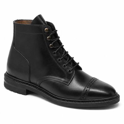 Botas con Alzas Más Altas para Hombre CMR CHAMARIPA | Botas en Piel Cordovan Negra 7 CM
