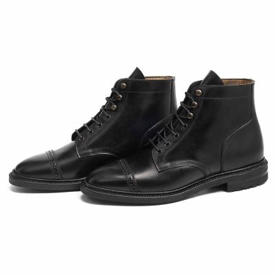 Botas con Alzas Más Altas para Hombre CMR CHAMARIPA | Botas en Piel Cordovan Negra 7 CM