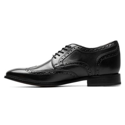 Zapatos Elevadores para Hombre CMR CHAMARIPA | Zapatos Brogue en Piel Cordovan Negra 7 CM