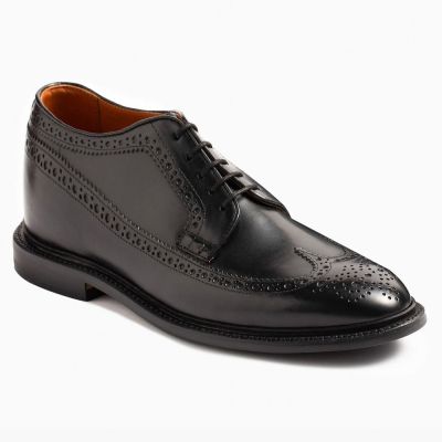 Zapatos Elevadores para Hombre CMR CHAMARIPA | Zapatos Full Brogue en Piel Cordovan Negra 7 CM