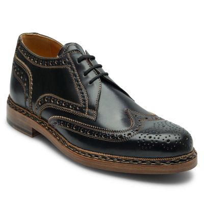 CMR CHAMARIPA Men's Shoes Height Increase | Black Shell Cordovan Full Brogue Shoes 7 CM
