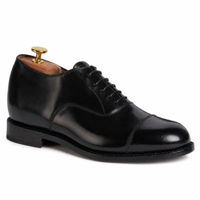 Zapatos que Aumentan la Estatura para Hombre CMR CHAMARIPA | Zapatos Oxford en Piel Cordovan Negra 7 CM