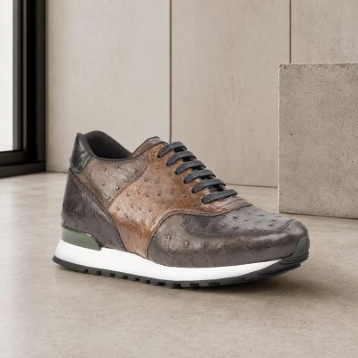 CMR CHAMARIPA Zapatos con Alzas para Hombre | Zapatos Informales de Cuero de Avestruz Multicolor 7 CM