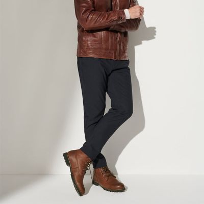CMR CHAMARIPA Botas con Alzas Hombre | Botas Cuero Marrón con Pelo 7 CM