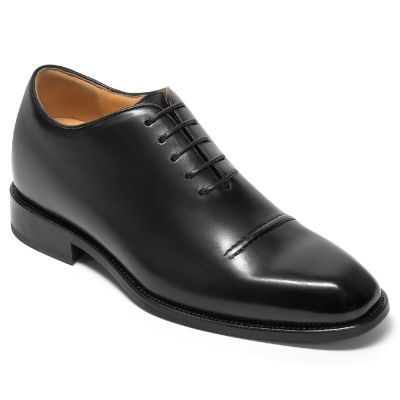 Zapatos con Alza 7cm - Oxfords de Cuero Negro