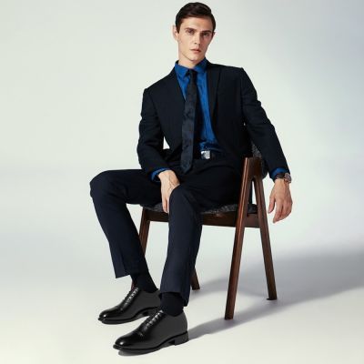 Zapatos con Alza 7cm - Oxfords de Cuero Negro