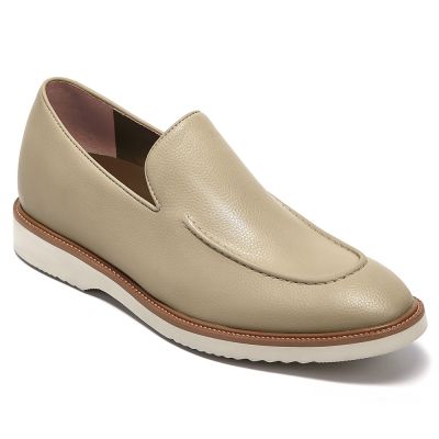 Mocasines veganos de color albaricoque para hombre: zapatos veganos invisibles con aumento de altura de 5 cm/1,95 pulgadas