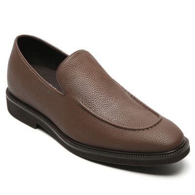 Mocasines veganos para hombre - Zapatos formales con alzas marrones de 5 cm/1,95 pulgadas